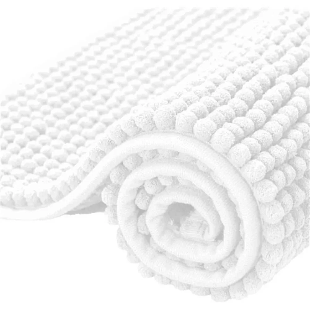 Chenille Bath Rug Soft Plush Absorbent Quick Dry Machine Washable Shower Mat